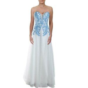 Blondie Nites 9 Ivory Embroidered Gown NWT BX70